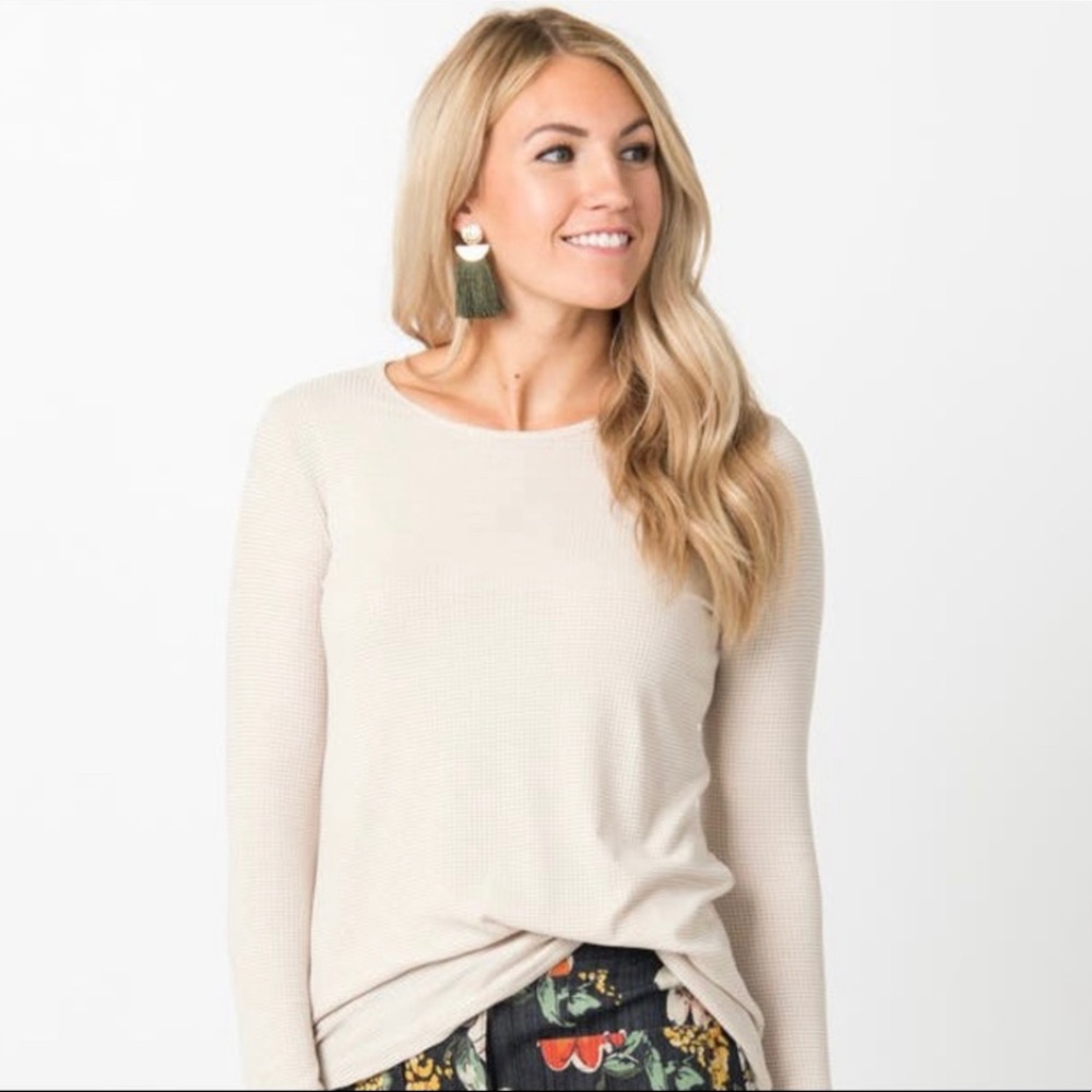 Fitted Tee Long Sleeve Heather Oatmeal